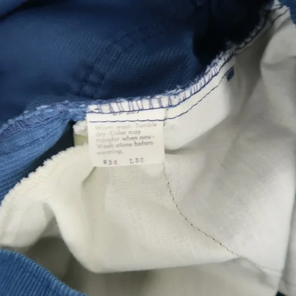 Vintage Levis 646 Pants Mens 36x30 Blue Corduroy Flare Bell Bottom‎ White Tab